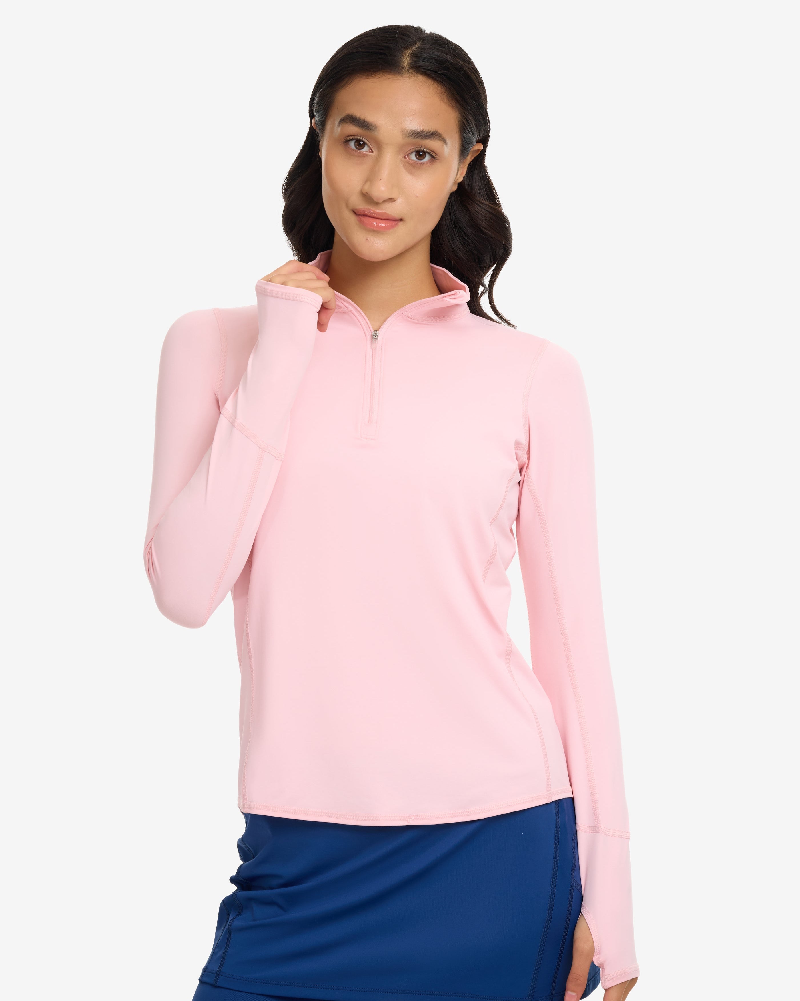  BloqUV WOMEN'S RELAXED MOCK ZIP TOP (3002) - Black - Bonton