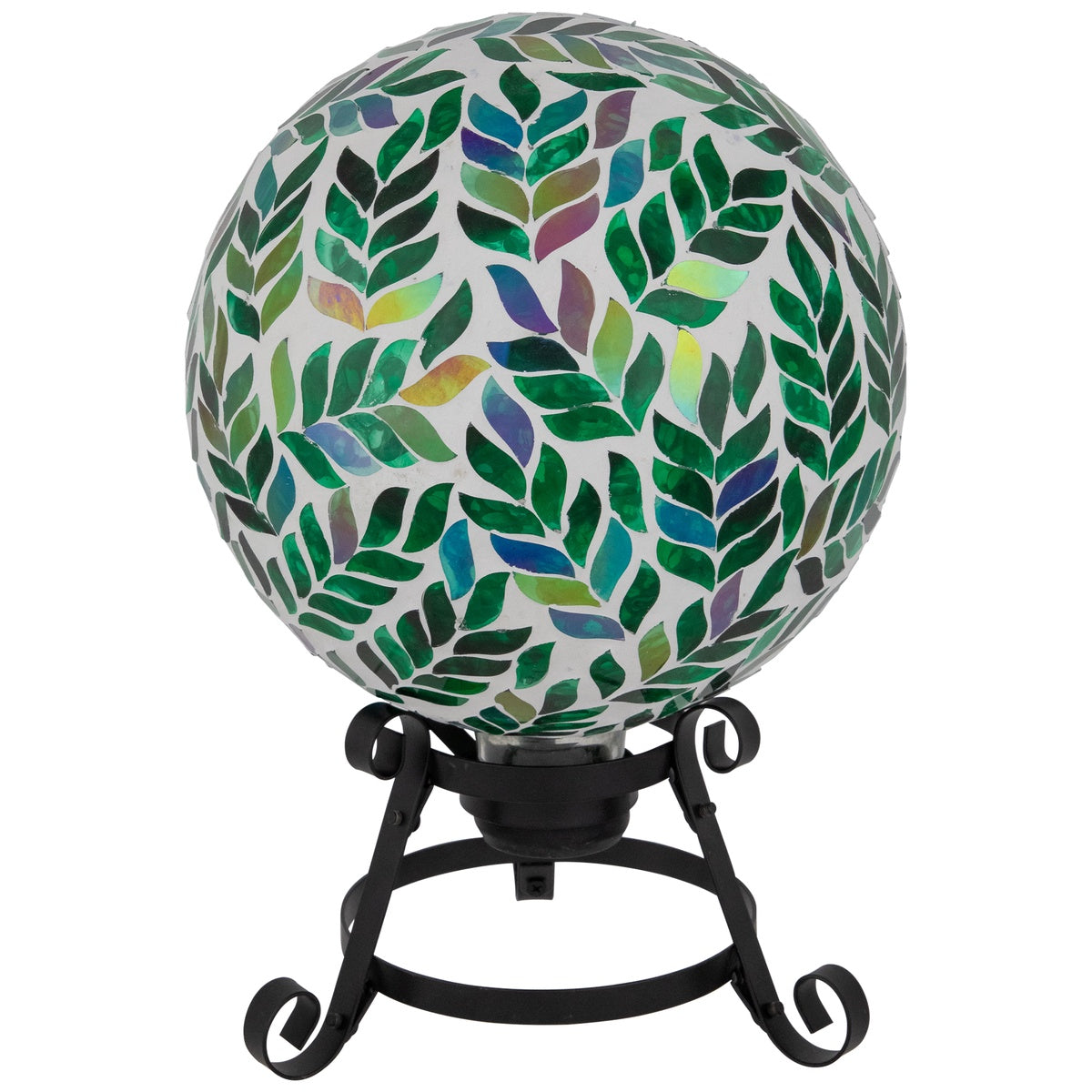  Northlight Mosaic Iridescent Leaves Outdoor Garden Gazing Ball - 10
