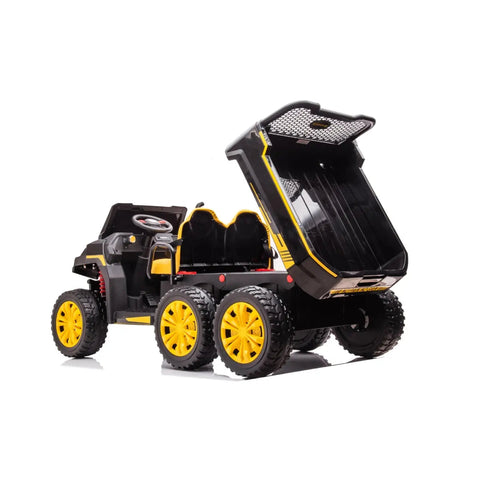 24V 6 Wheeler Freddo Tractor Trailer 2 Seater Ride-on With Dump Cart and Parental Remote