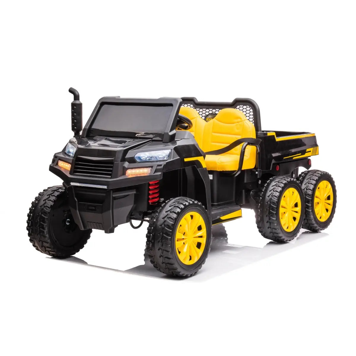 Freddo 24V 6 Wheeler Freddo Tractor Trailer 2 Seater Ride-on With Dump Cart and Parental Remote - Green - Bonton