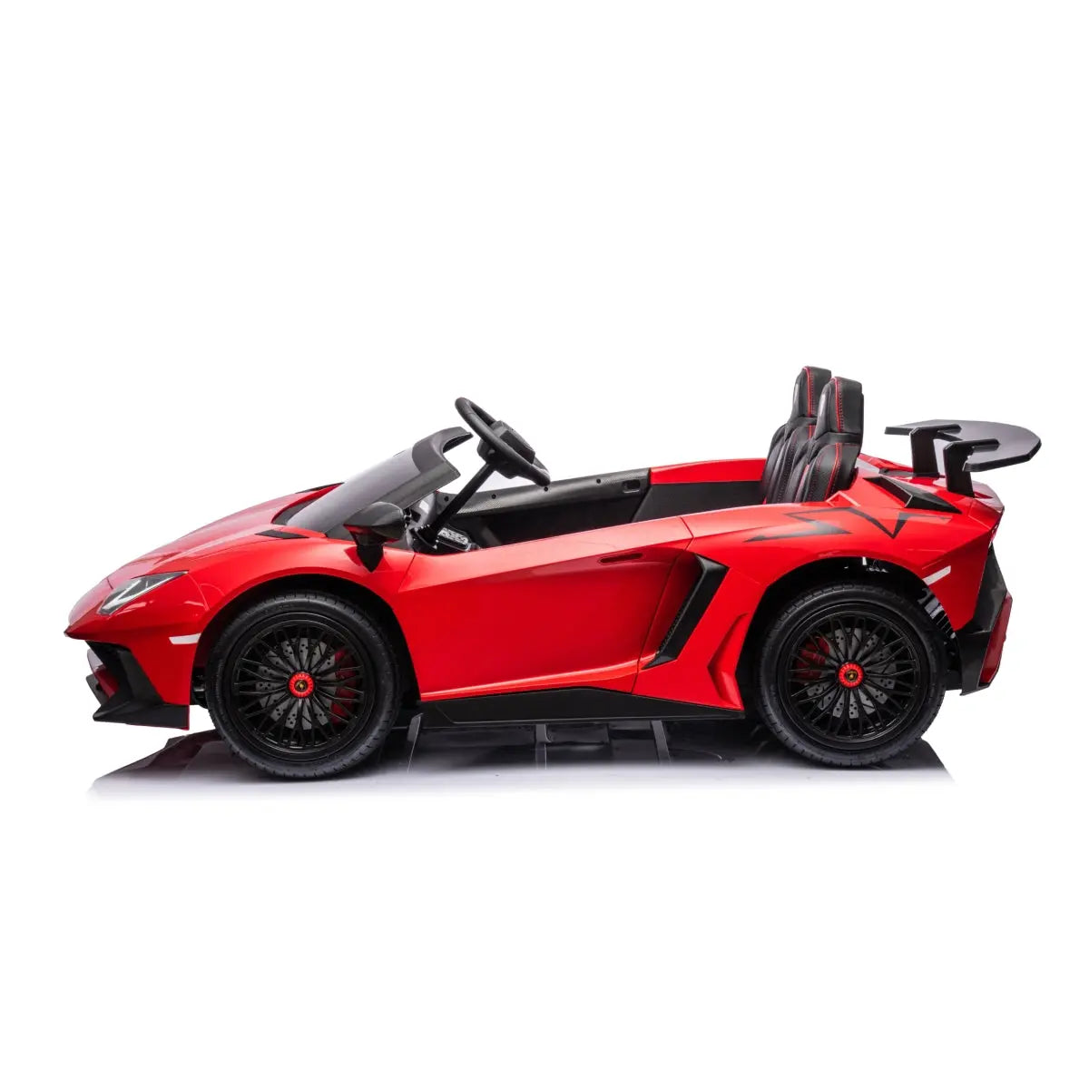  Freddo 24V Lamborghini Aventador 2 Seater Ride on Car for Kids: Advanced Brushless Motor & Differential for High-Octane Fun - Red - Bonton