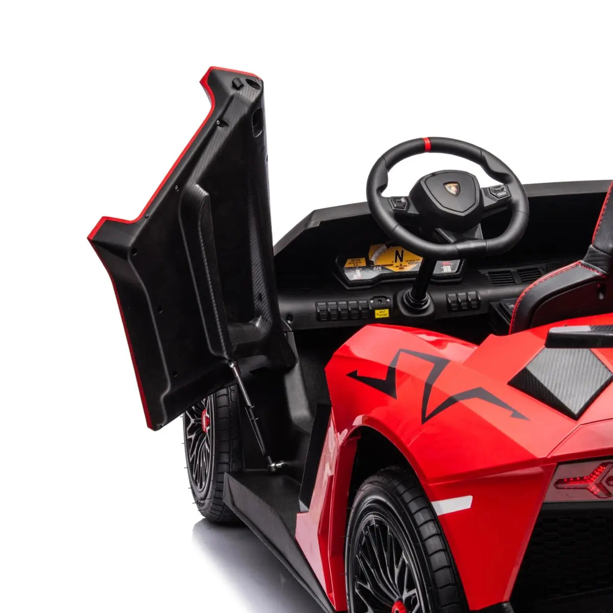  Freddo 24V Lamborghini Aventador 2 Seater Ride on Car for Kids: Advanced Brushless Motor & Differential for High-Octane Fun - Red - Bonton