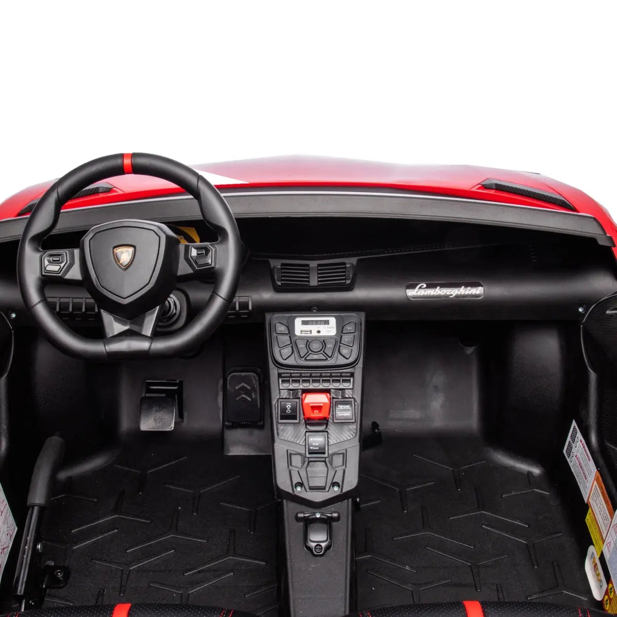  Freddo 24V Lamborghini Aventador 2 Seater Ride on Car for Kids: Advanced Brushless Motor & Differential for High-Octane Fun - Red - Bonton