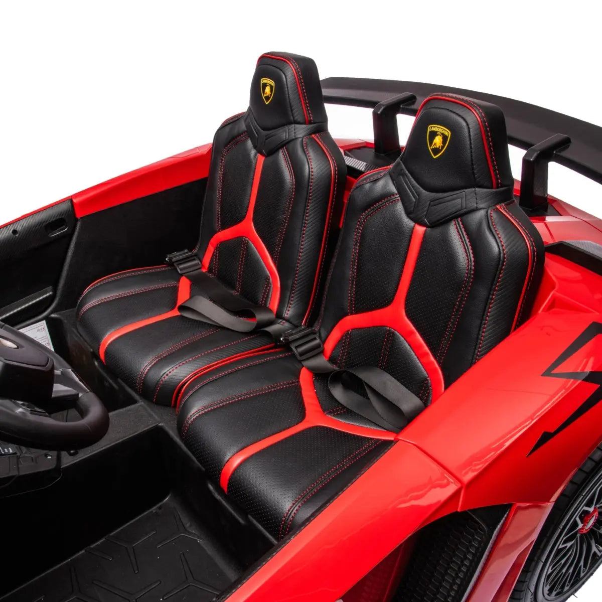  Freddo 24V Lamborghini Aventador 2 Seater Ride on Car for Kids: Advanced Brushless Motor & Differential for High-Octane Fun - Red - Bonton