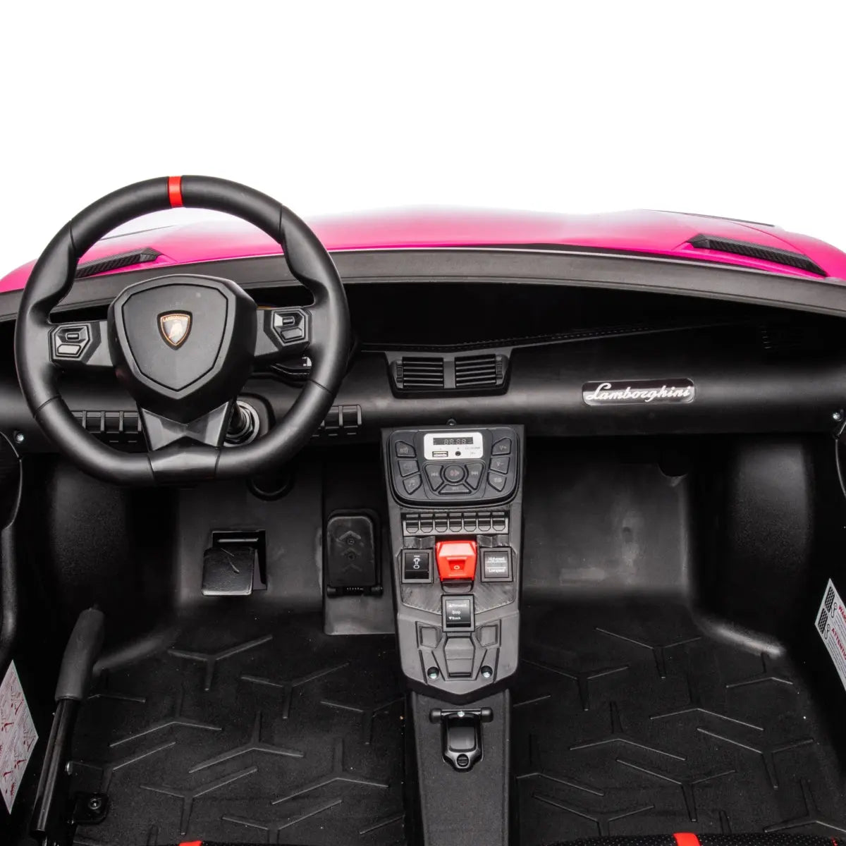  Freddo 24V Lamborghini Aventador 2 Seater Ride on Car for Kids: Advanced Brushless Motor & Differential for High-Octane Fun - Red - Bonton