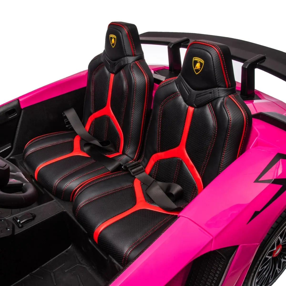  Freddo 24V Lamborghini Aventador 2 Seater Ride on Car for Kids: Advanced Brushless Motor & Differential for High-Octane Fun - Red - Bonton