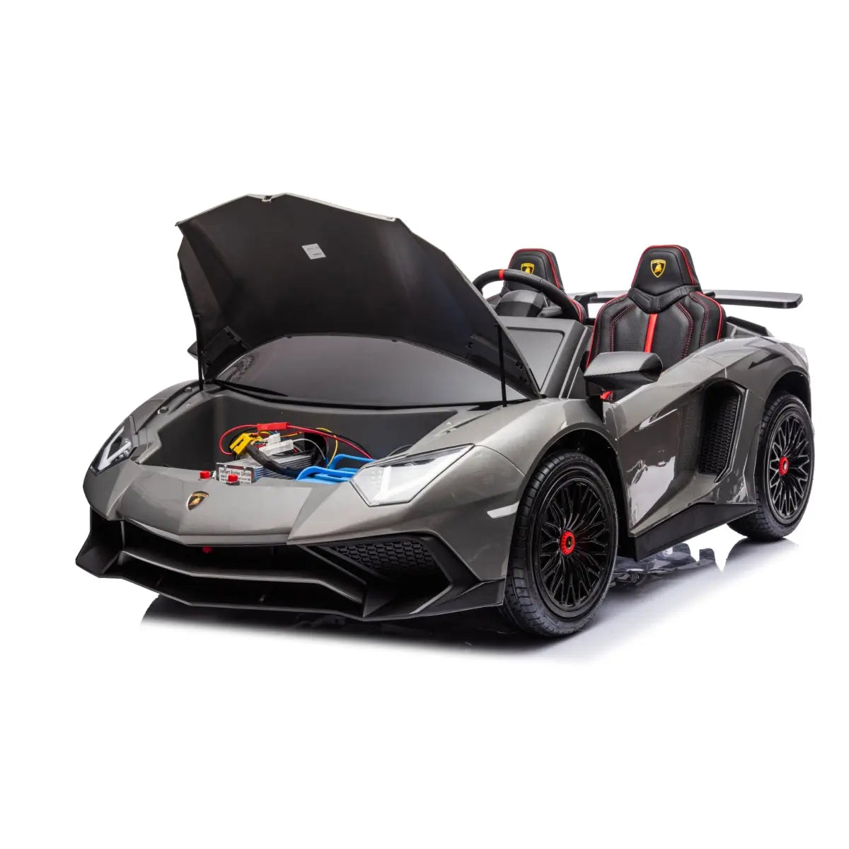  Freddo 24V Lamborghini Aventador 2 Seater Ride on Car for Kids: Advanced Brushless Motor & Differential for High-Octane Fun - Red - Bonton