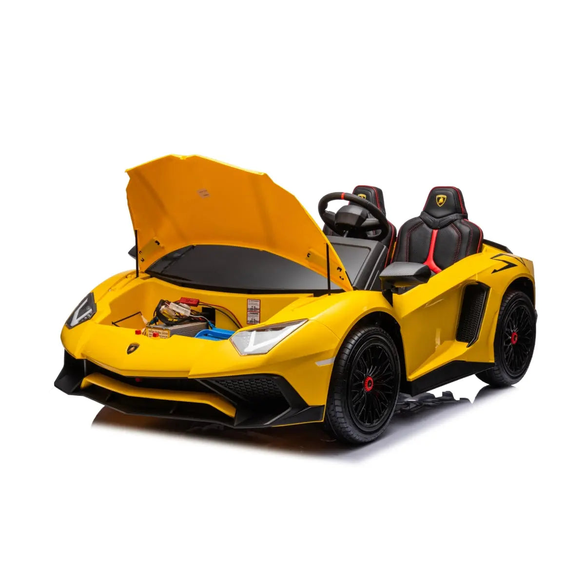  Freddo 24V Lamborghini Aventador 2 Seater Ride on Car for Kids: Advanced Brushless Motor & Differential for High-Octane Fun - Red - Bonton