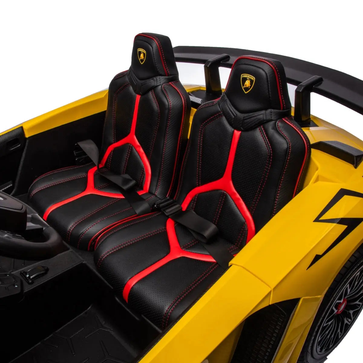  Freddo 24V Lamborghini Aventador 2 Seater Ride on Car for Kids: Advanced Brushless Motor & Differential for High-Octane Fun - Red - Bonton