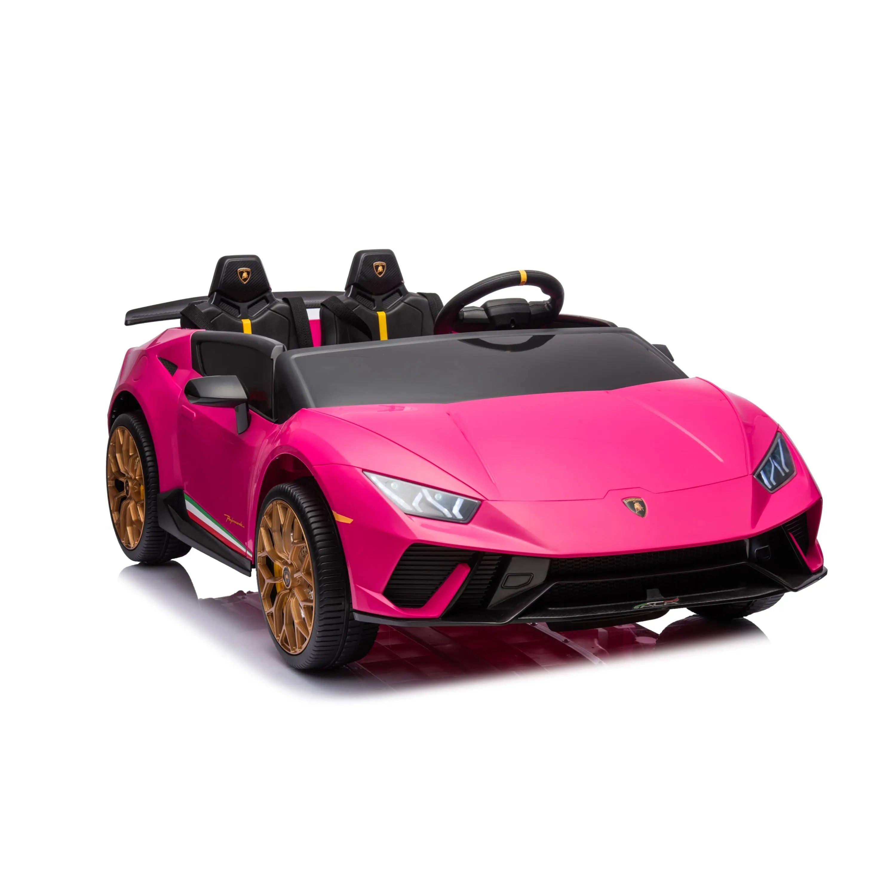  Freddo 24V Lamborghini Huracan 2 Seater Kids' Electric Ride-On - Black - Bonton