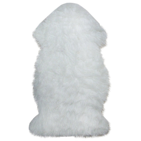 2' X 3' Furry Chic Ivory White Faux Fur Plush Pile Area Throw Rug