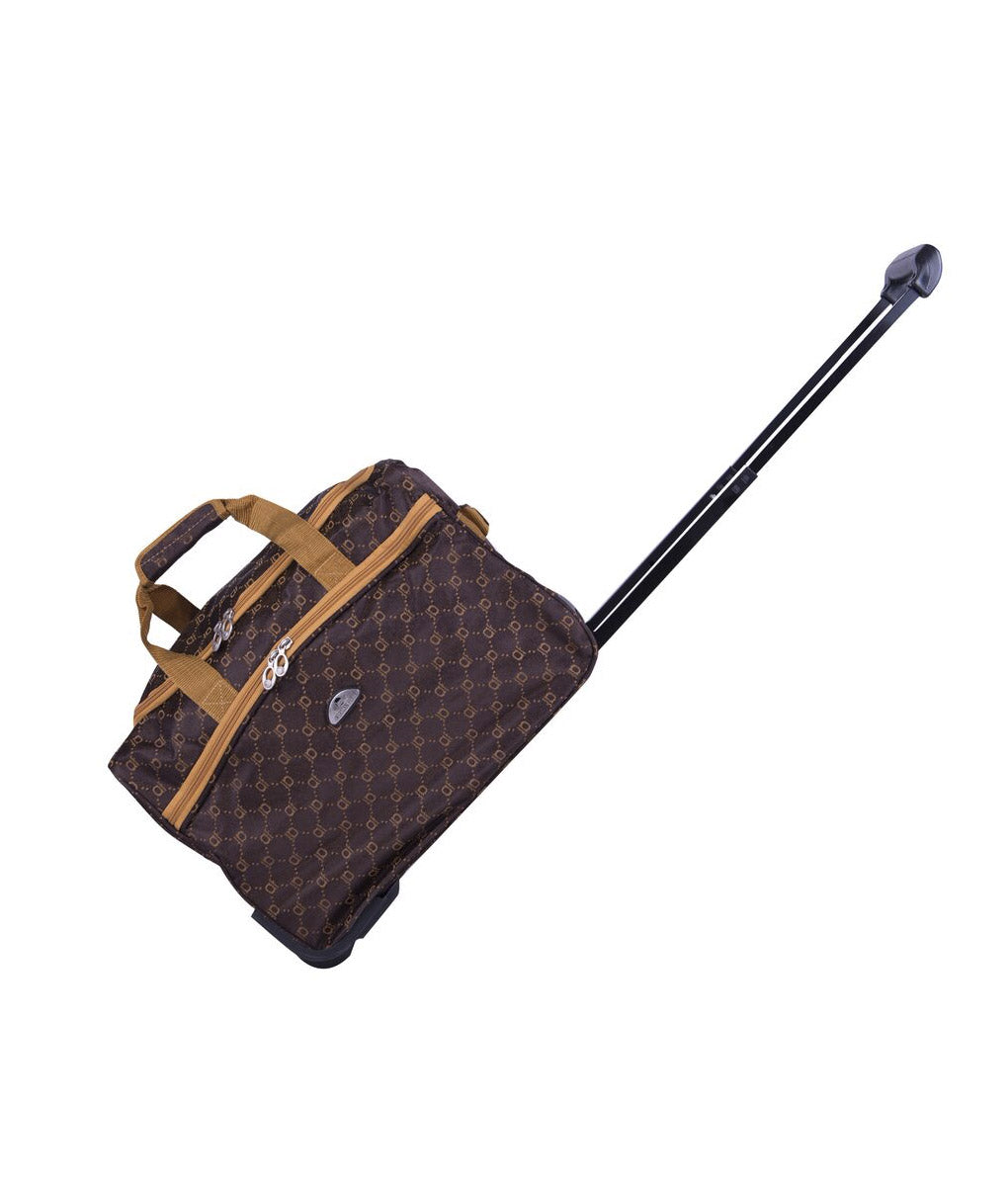  American Flyer American Flyer Signature Wheeled Duffel - Chocolate Gold - Bonton