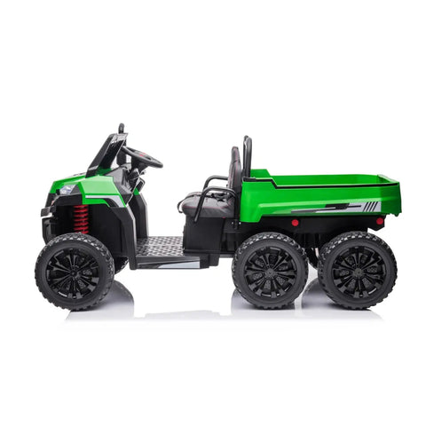 24V 6 Wheeler Freddo Tractor Trailer 2 Seater Ride-on With Dump Cart and Parental Remote