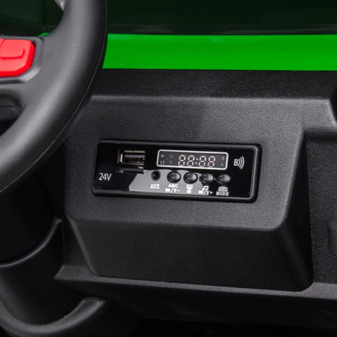 24V 6 Wheeler Freddo Tractor Trailer 2 Seater Ride-on With Dump Cart and Parental Remote