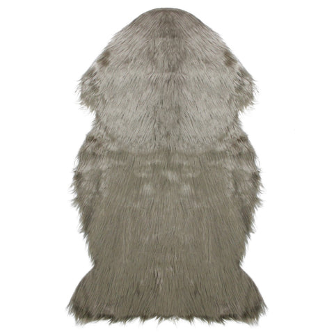 2' X 3' Furry Chic Latte Brown Faux Fur Plush Pile Area Throw Rug