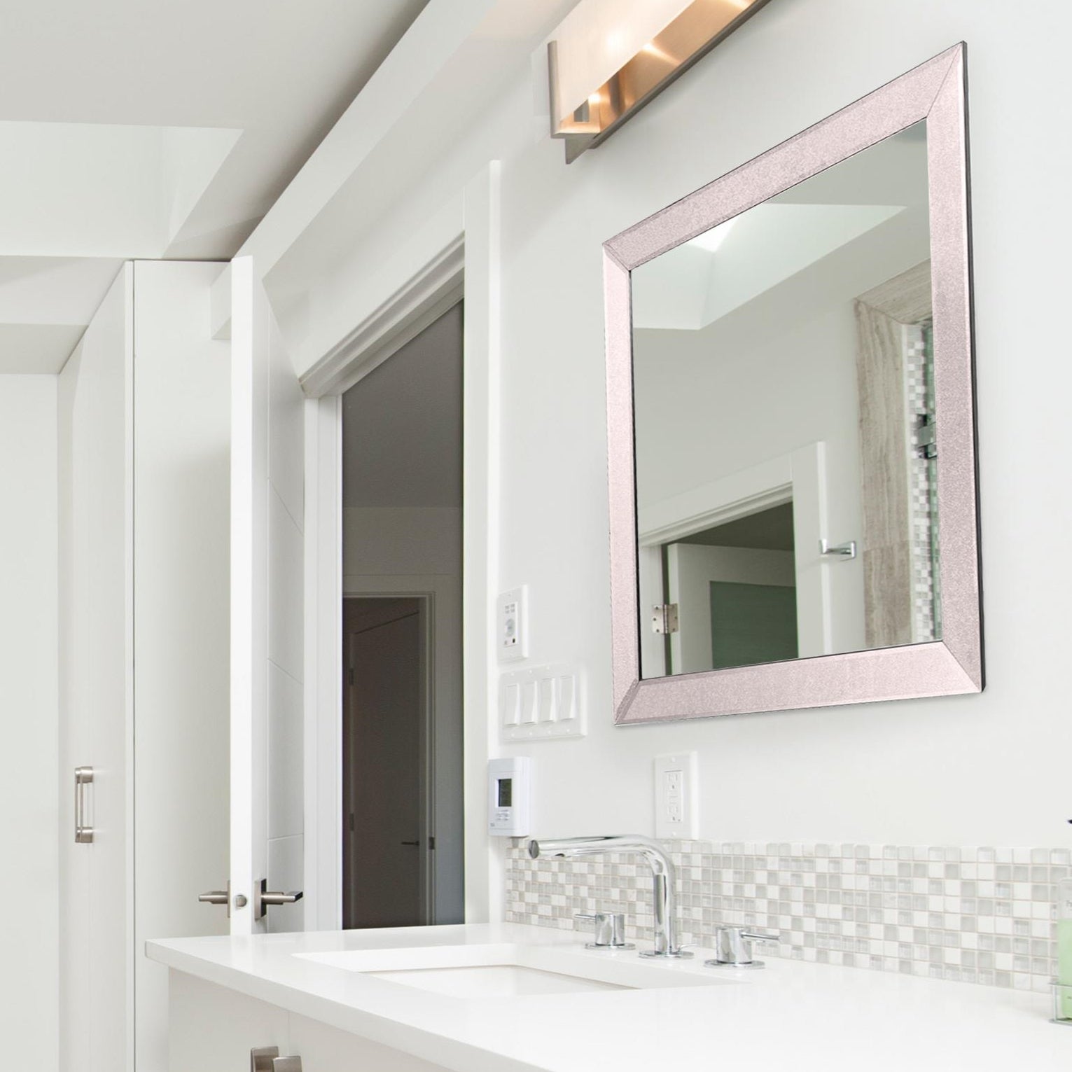 Camden Isle Bristol Square Classic Textured Frame Mirror - Default Title - Bonton