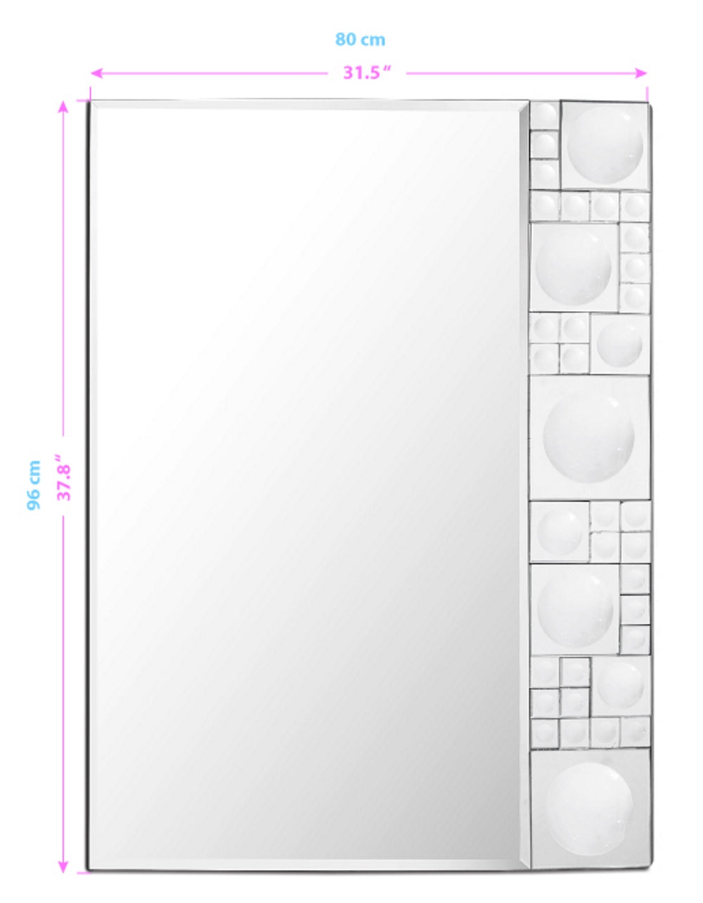  Camden Isle Bubbles Geometric Beveled Accent Mirror - Default Title - Bonton