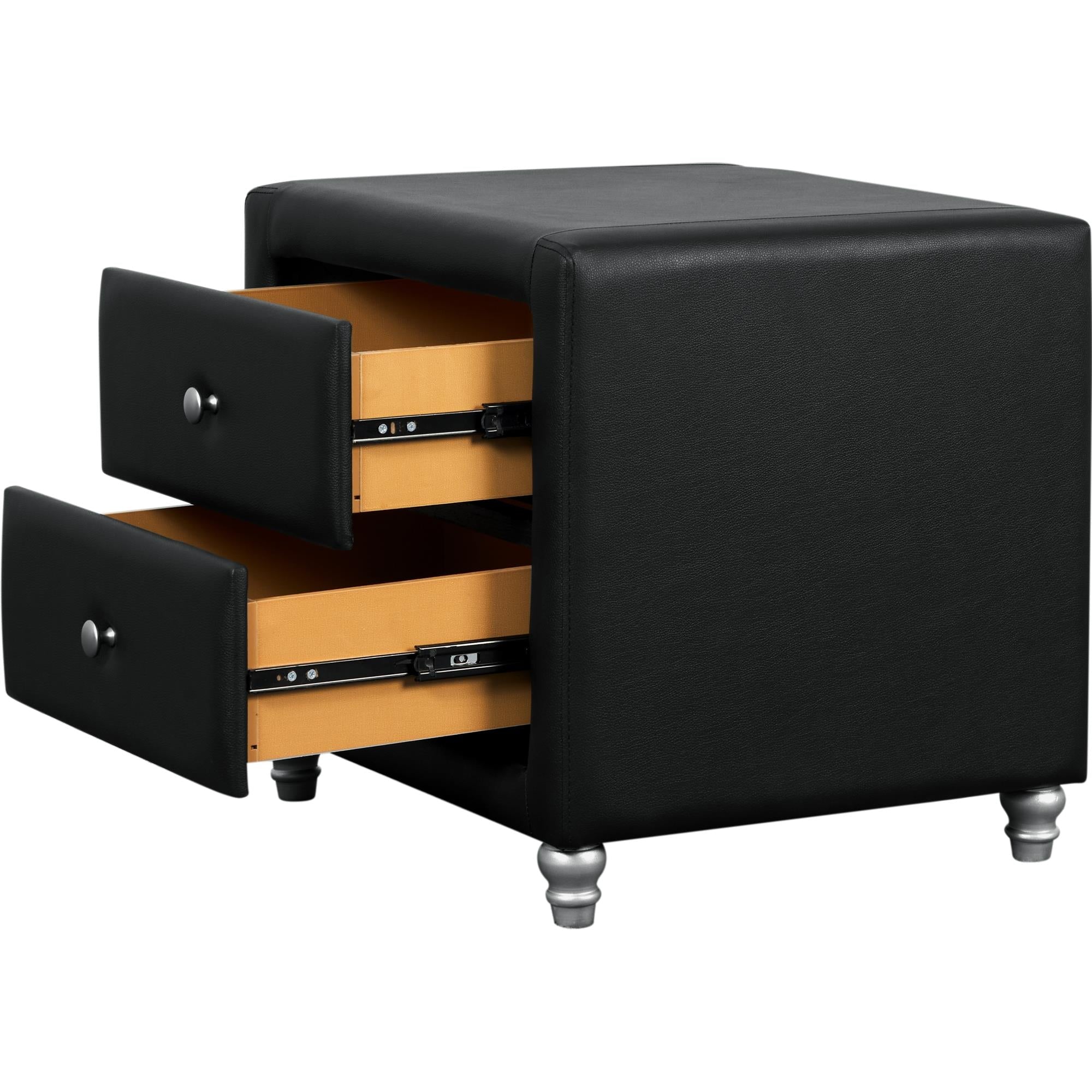  Camden Isle Upholstered Nightstand - Black - Bonton