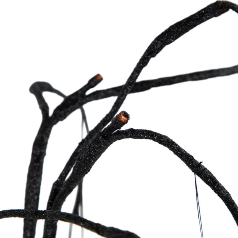 Pre-Lit Glittered Halloween Willow Tree With Bats - 24" - LED Orange Lights