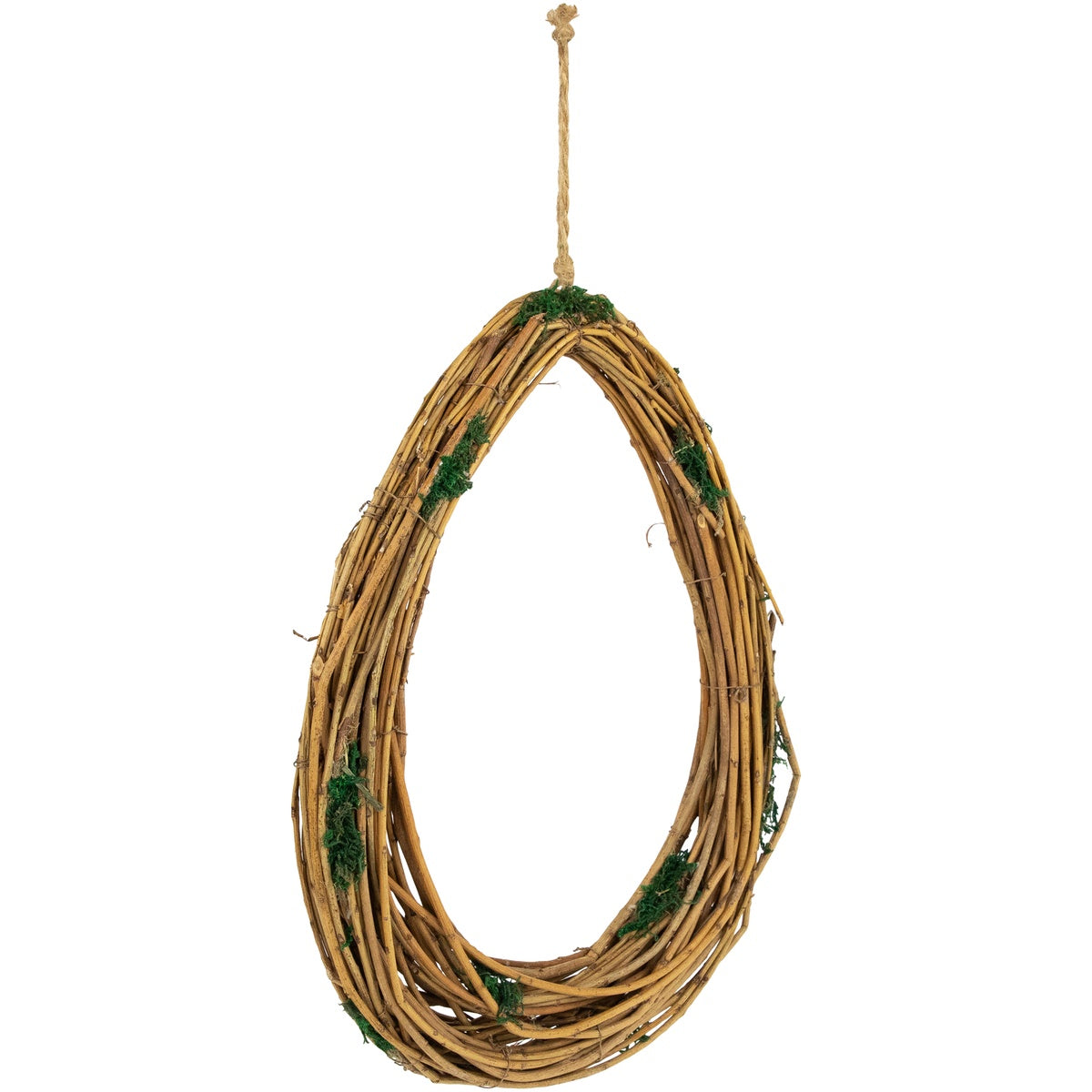  Northlight Natural Grapevine and Twig Oval Spring Wreath With Moss - 15.25