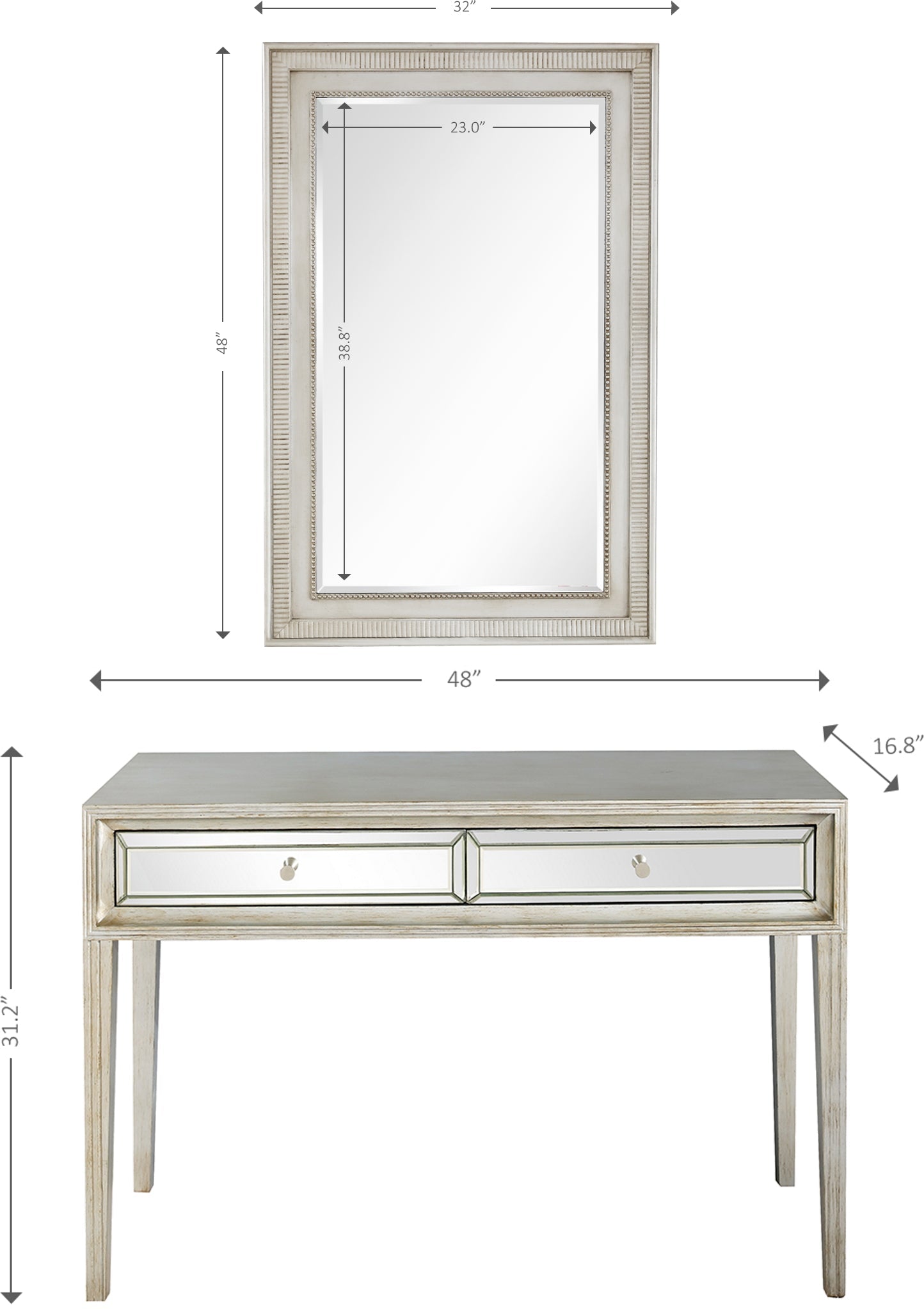 Camden Isle Delaney Wall Mirror and Console - Mirror - Bonton