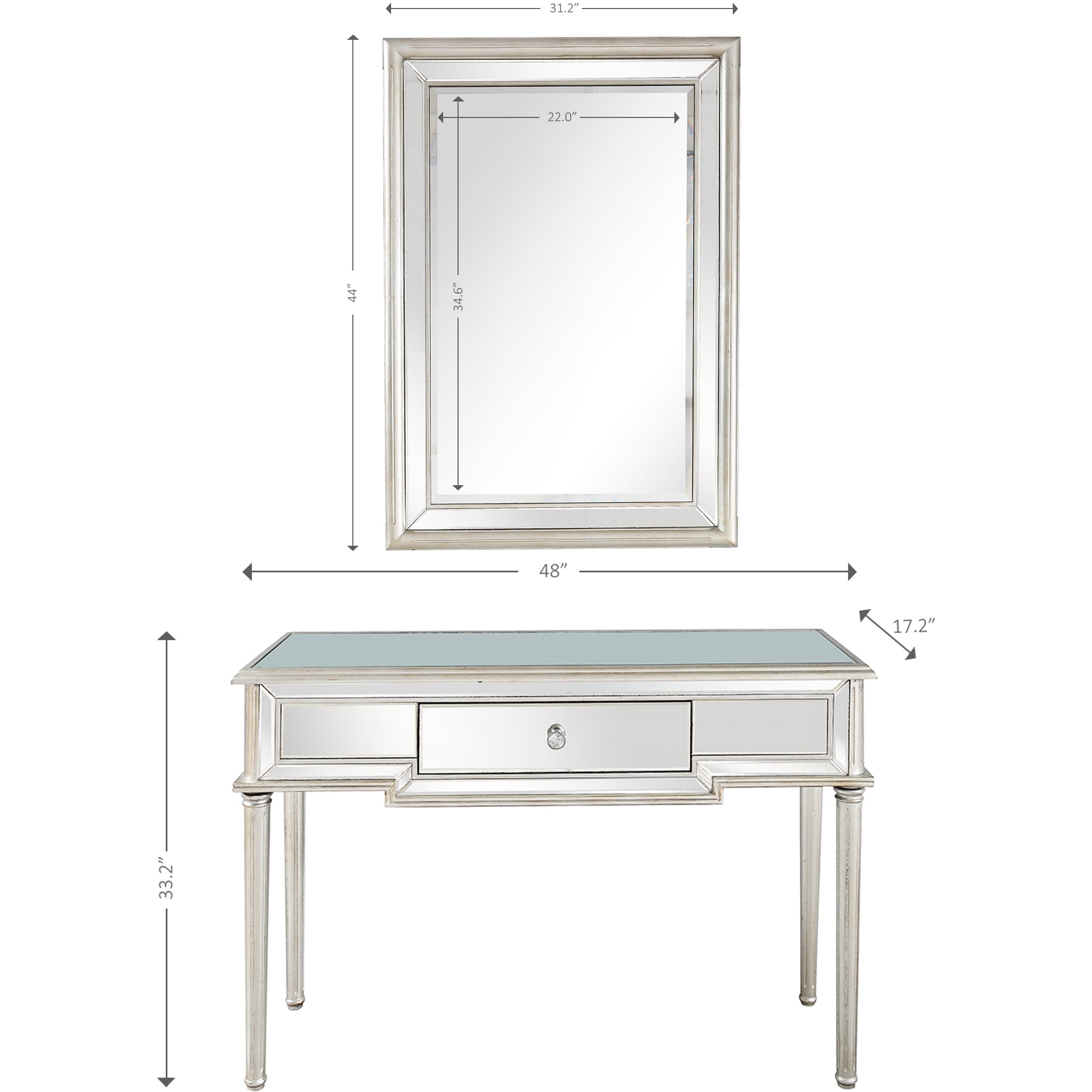  Camden Isle Morgan Wall Mirror and Console - Mirror - Bonton