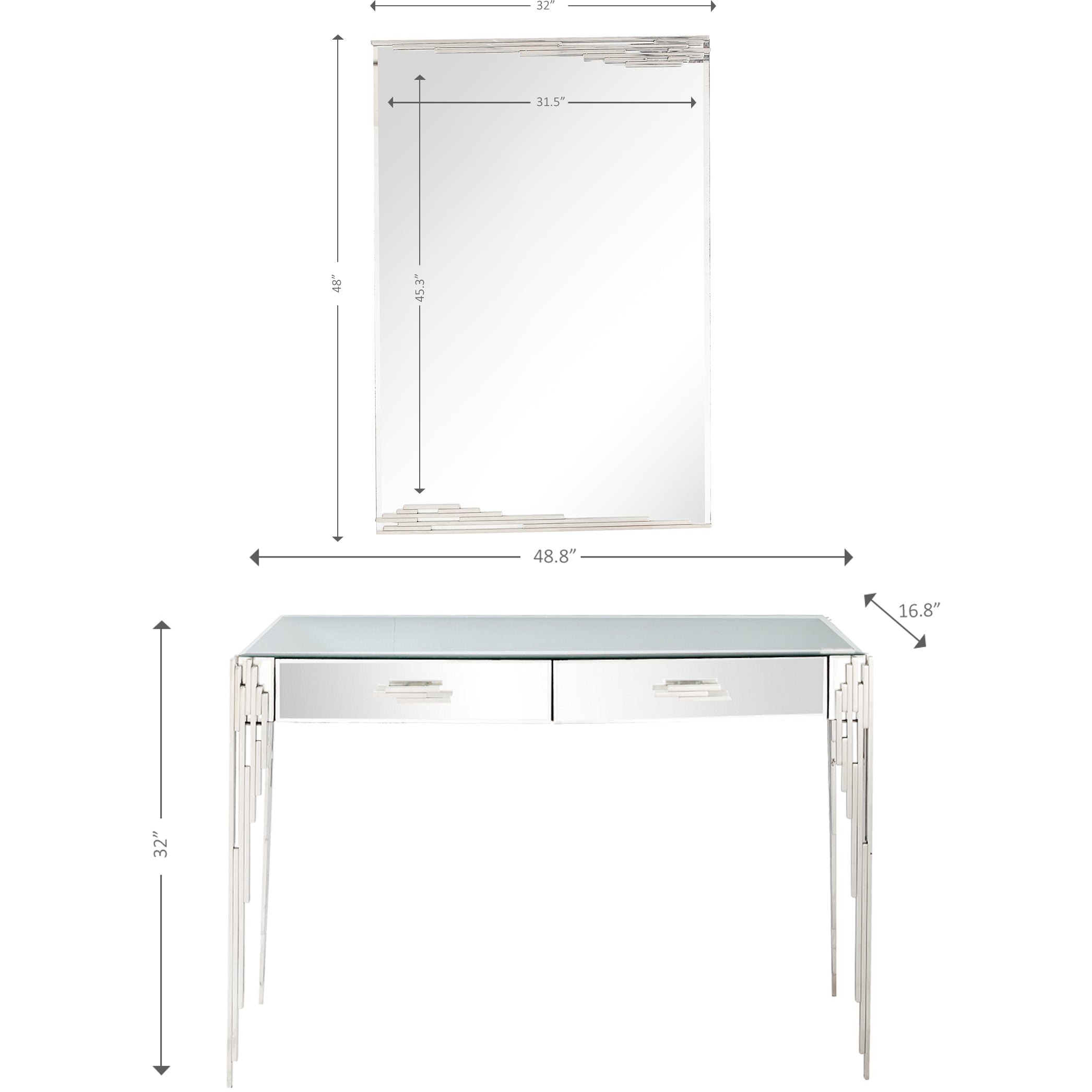  Camden Isle Skylar Wall Mirror and Console - Mirror - Bonton