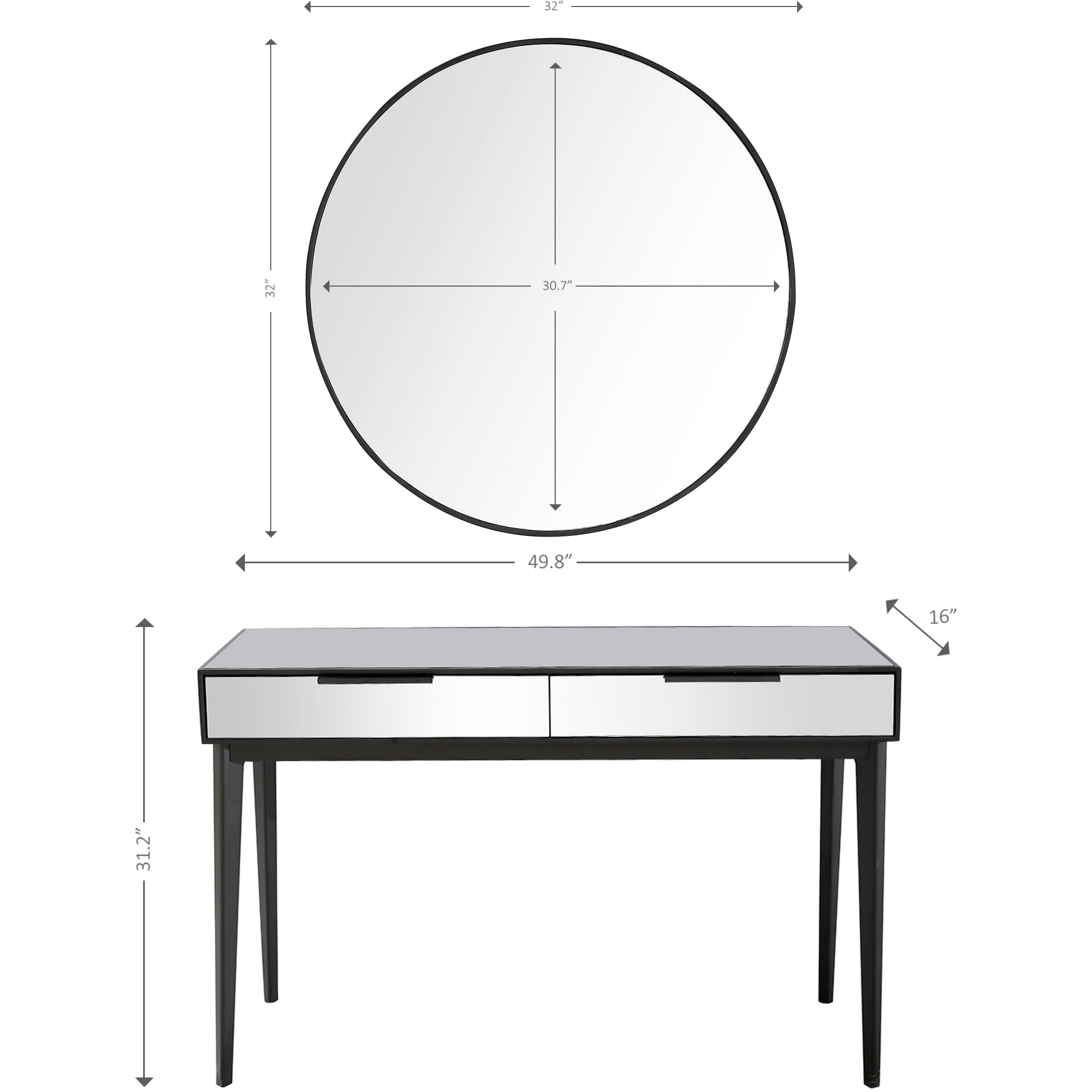  Camden Isle Renata Wall Mirror and Console - Mirror - Bonton