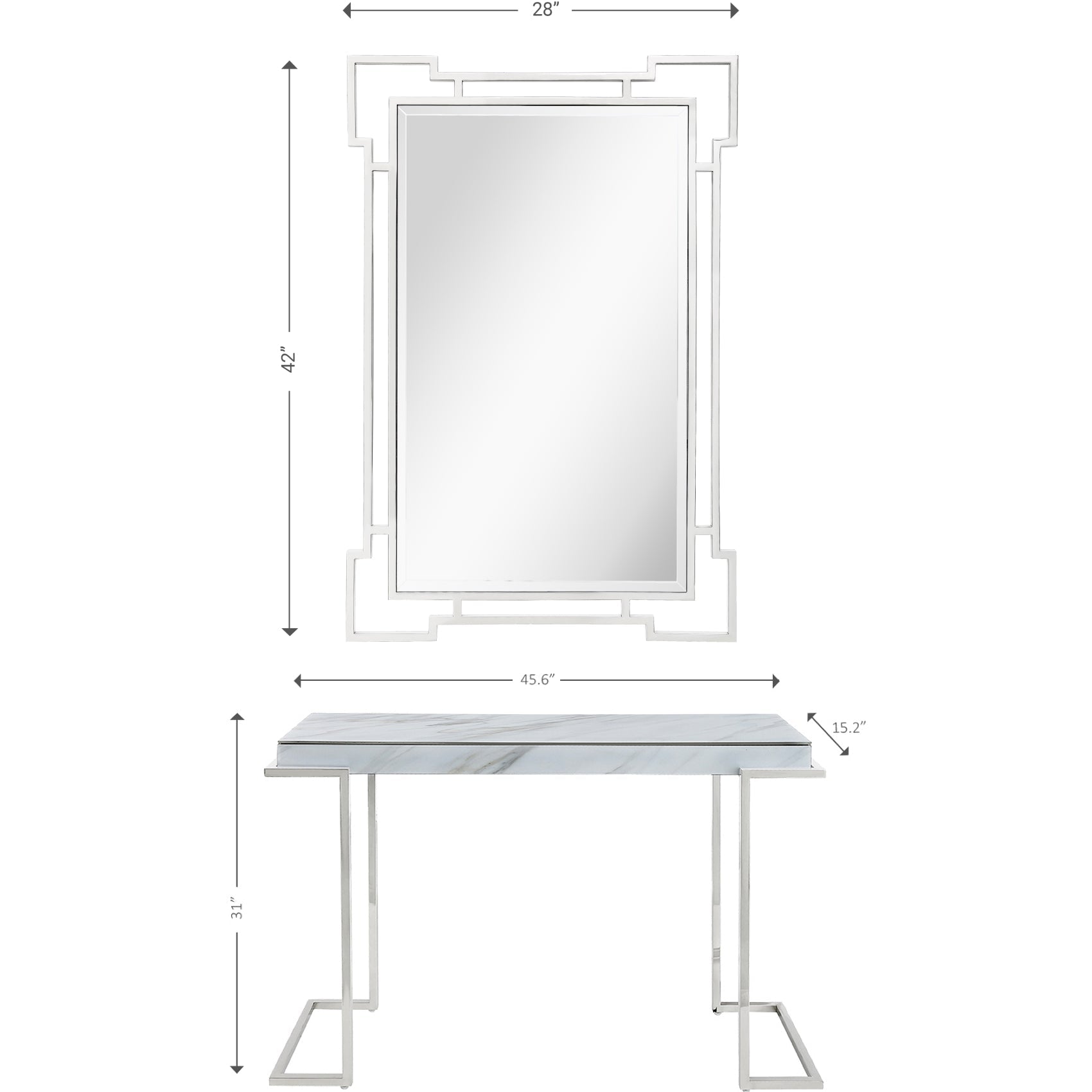  Camden Isle Aldon Wall Mirror and Console Table - Mirror - Bonton