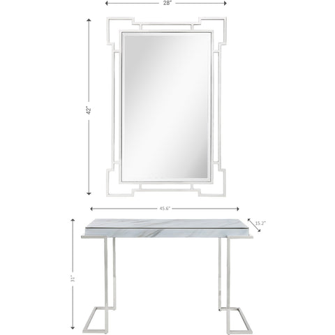 Aldon Wall Mirror and Console Table