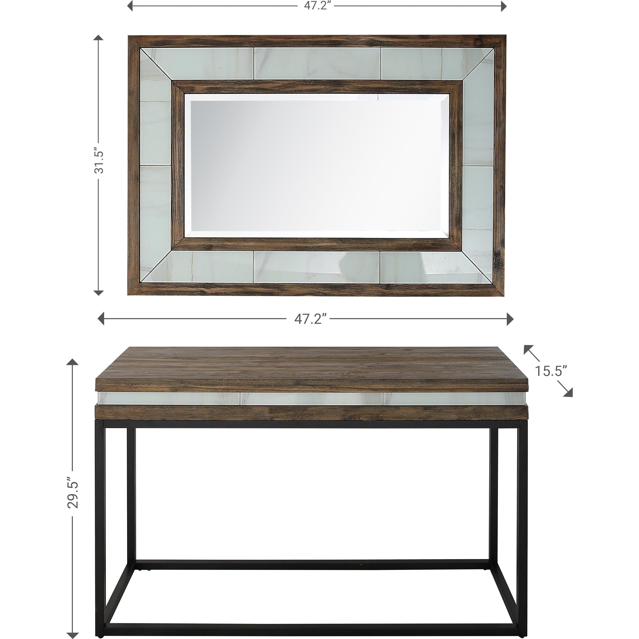 Camden Isle Bailey Wall Mirror and Console Table - Mirror - Bonton