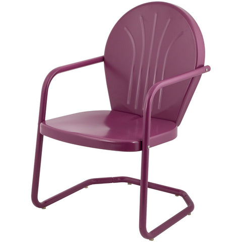 34-Inch Outdoor Retro Tulip Steel Armchair  Purple