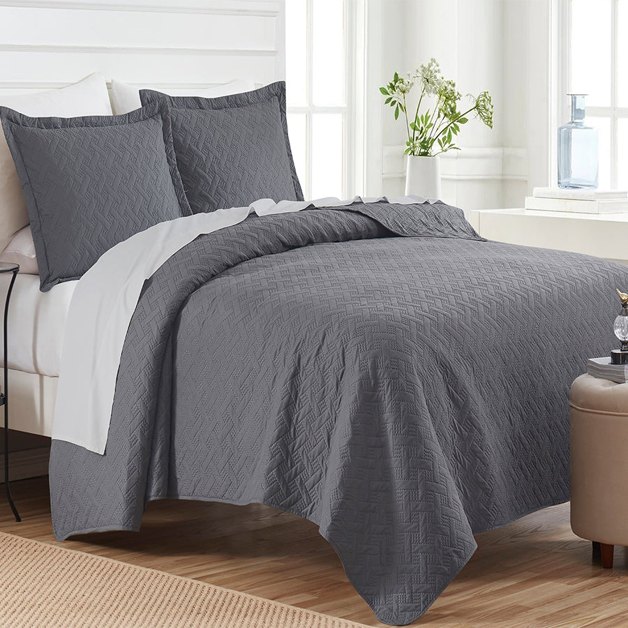  Dan River Dan River 3-Piece Basket Pinsonic Quilt Set - Twin - Bonton