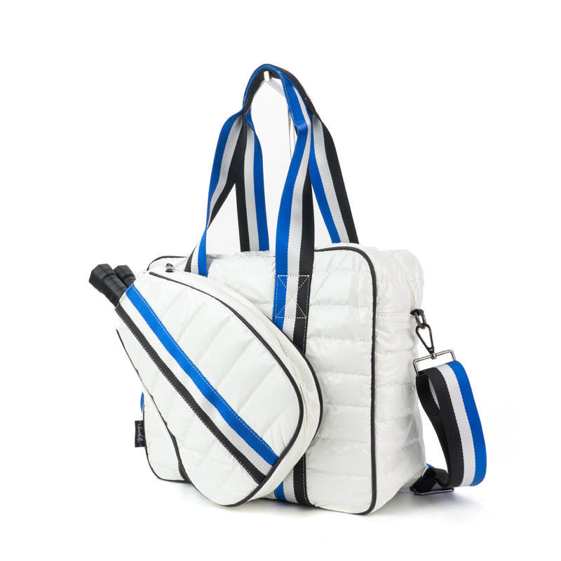  Lemonbella Judy Pickleball Tote Courtly White/Blue - Courtly White w/ Blue - Bonton