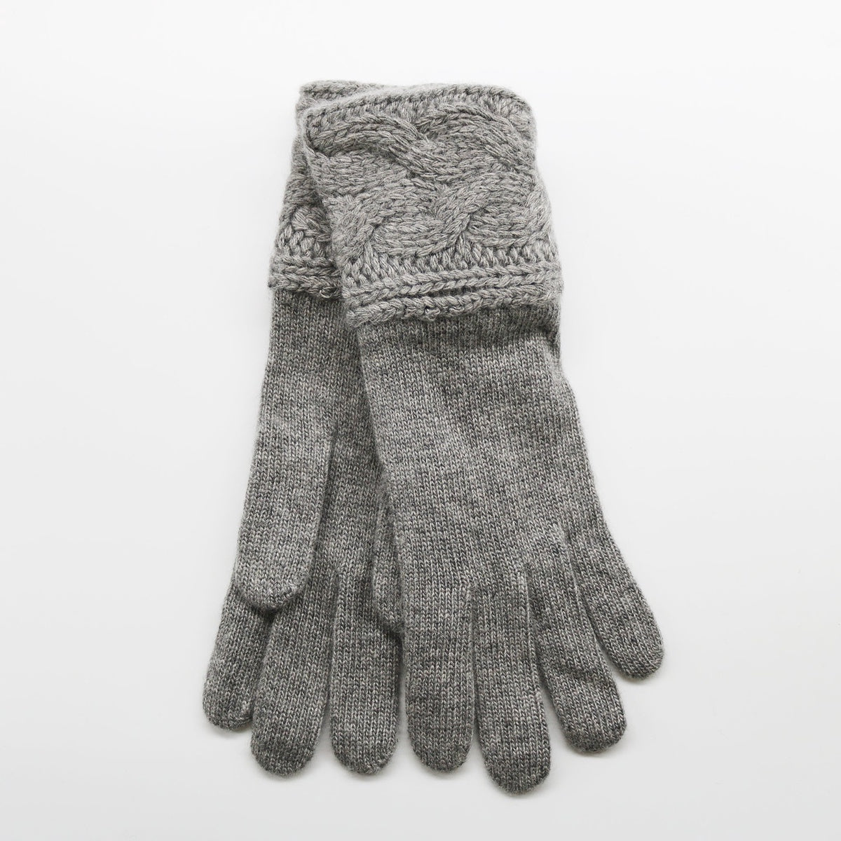  Portolano GLOVES WITH CABLES on CUFF - BABY BLUE - Bonton