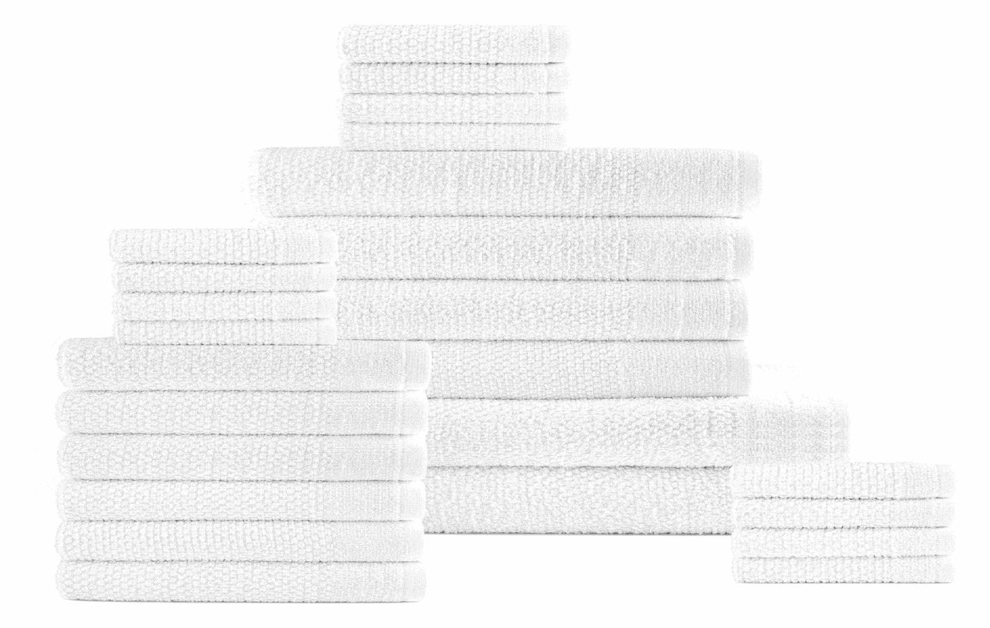  Dan River Dan River 24 Piece Popcorn Cotton Bath Towel Set. - Stone Gray - Bonton