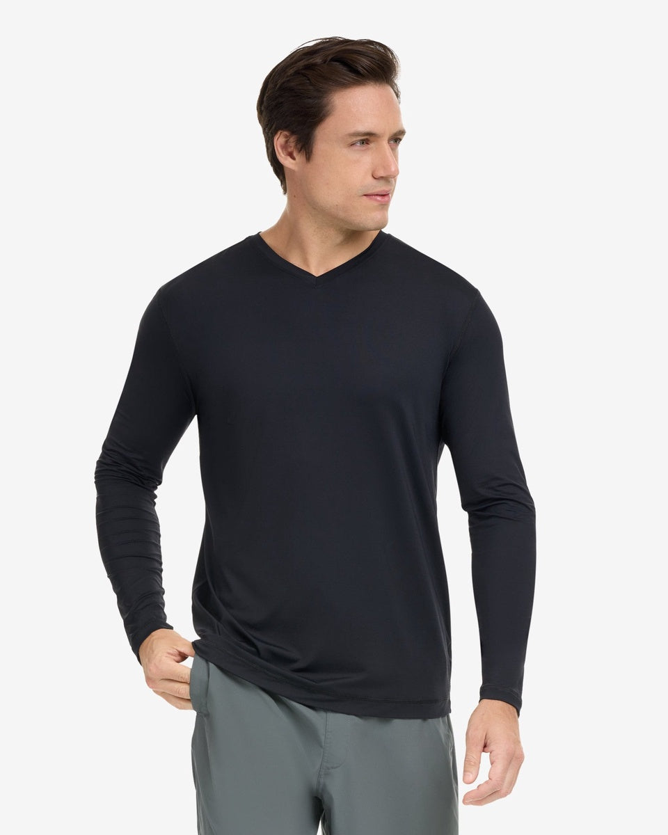  BloqUV MEN'S PERFORMANCE V-NECK (12003) - Black - Bonton