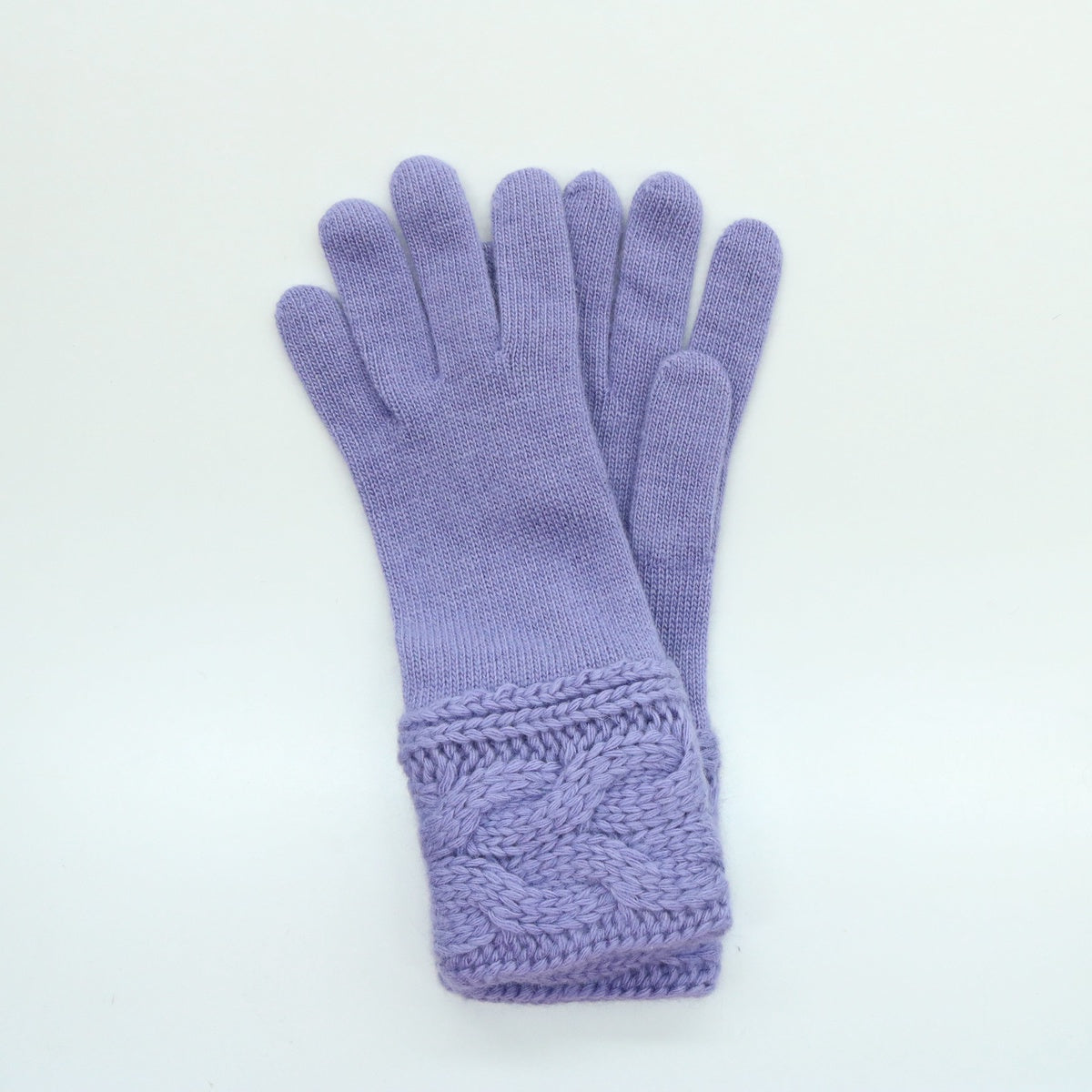  Portolano GLOVES WITH CABLES on CUFF - BABY BLUE - Bonton