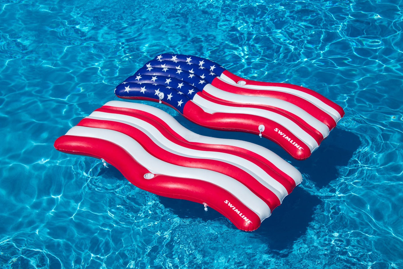  Swimline American Flag Patriotic Inflatable Swimming Pool Floats - 72.5