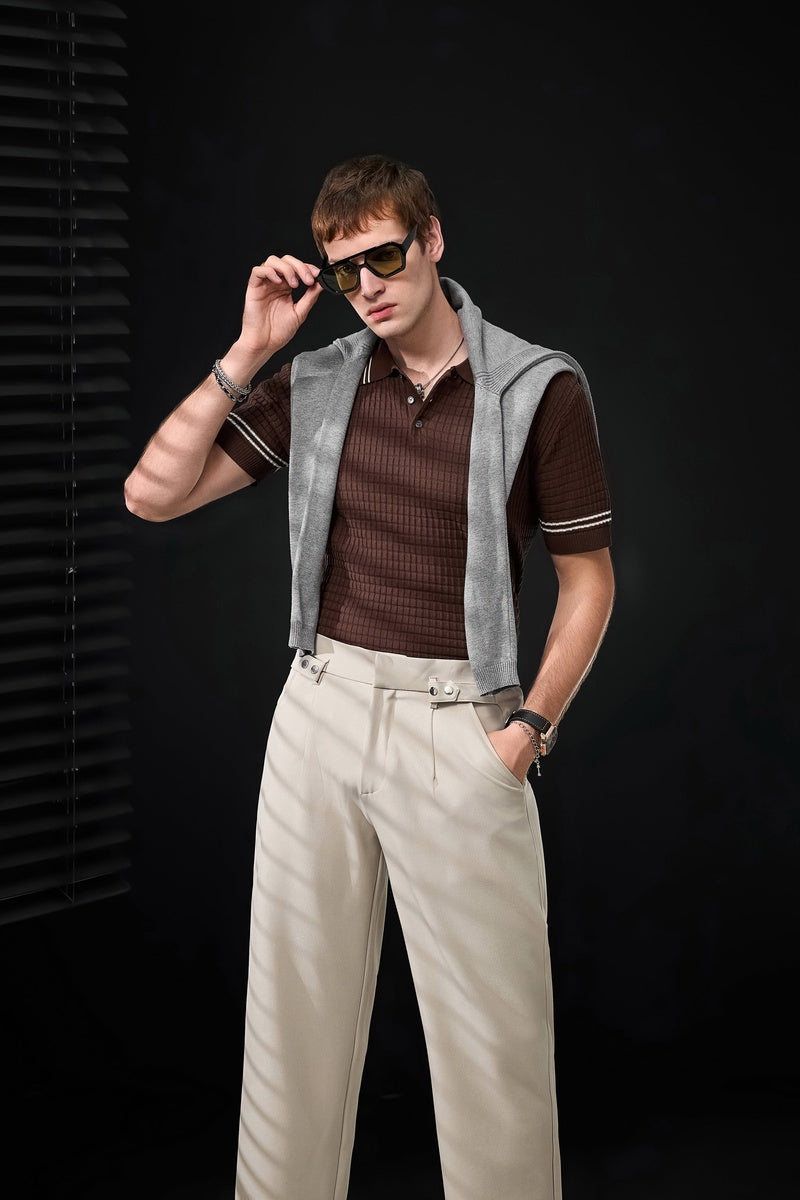  Barocco Kingsley Side-Tab Trousers TAUPE - TAUPE - Bonton