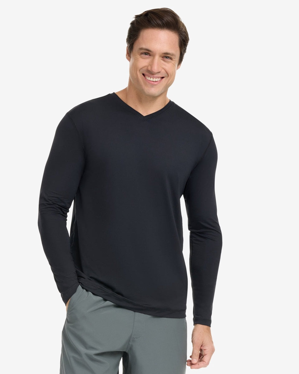  BloqUV MEN'S PERFORMANCE V-NECK (12003) - Black - Bonton
