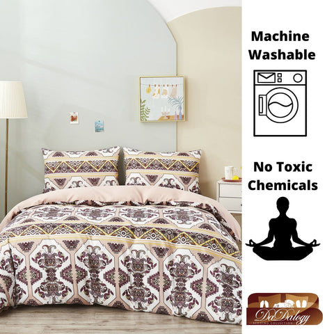 DaDa Bedding Majestic Oriental Kilim Duvet Cover - w/ Pillow Cases Royal Persian Traditional Design Intricate Ornate Ornament Print by DaDa Bedding Collection