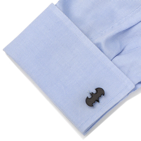 Stainless Steel Carbon Fiber Batman Cufflinks