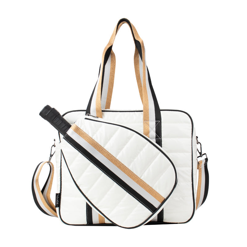  Lemonbella Judy Pickleball Tote Courtly White/Blue - Courtly White w/ Blue - Bonton