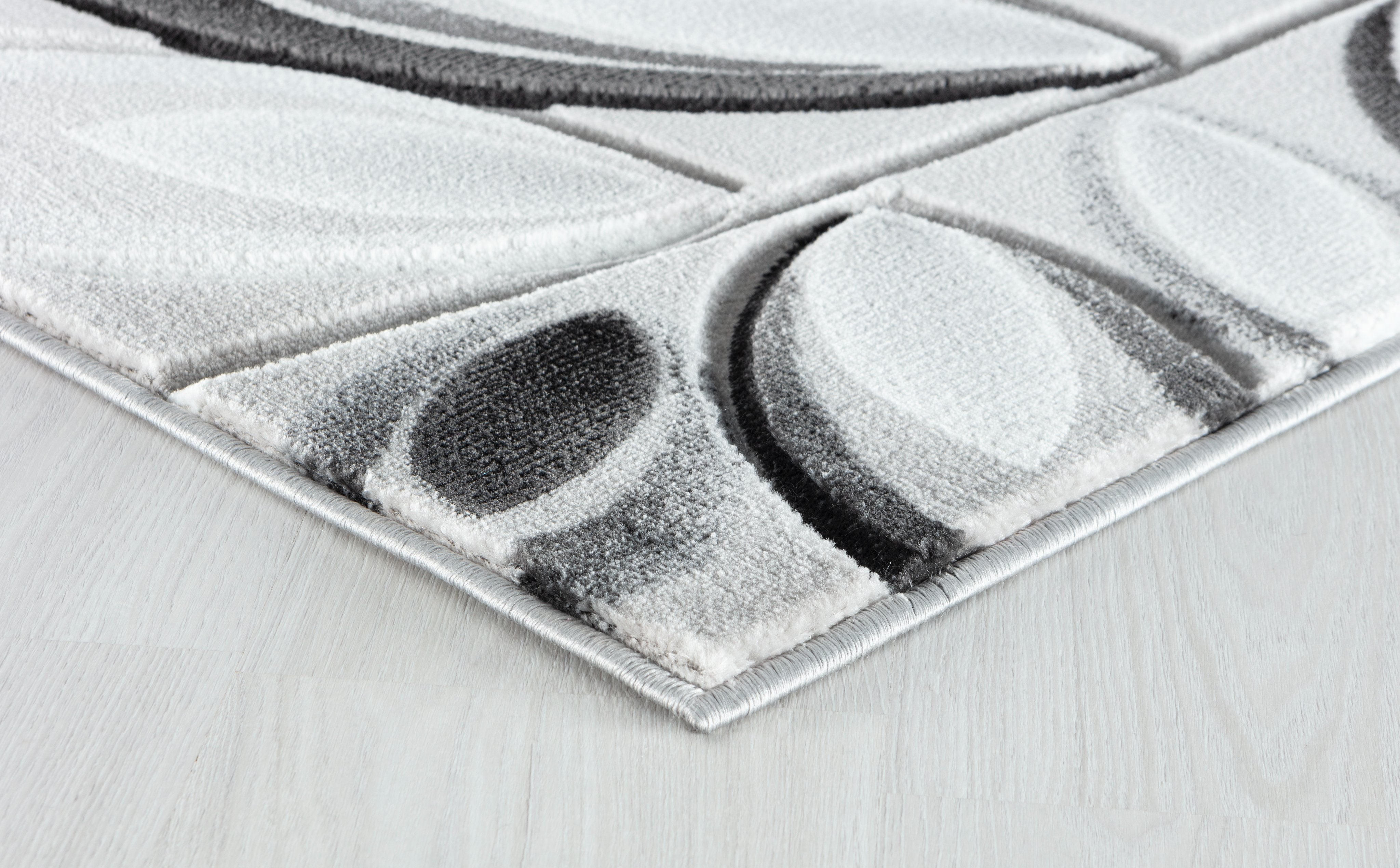  Home Mart Goods Silver Grey Floral Nature Leaf Hand-Carved Abstract Soft Premium Modern Contemporary Non-Shedding Area Rug by Homemartgoods - 8' x 10' - Bonton