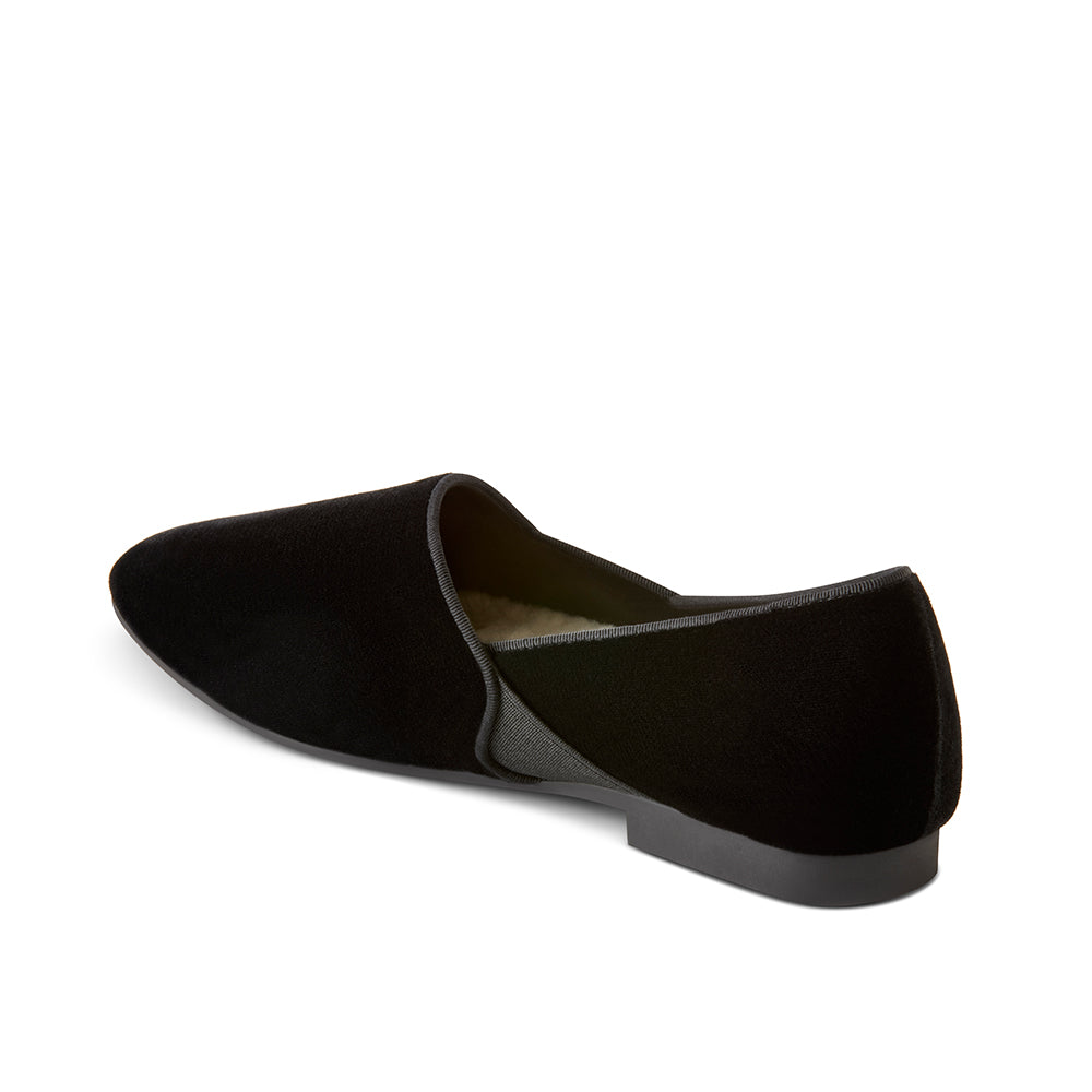  Luvons Francesca Soft Velvet Slippers - Black - Bonton