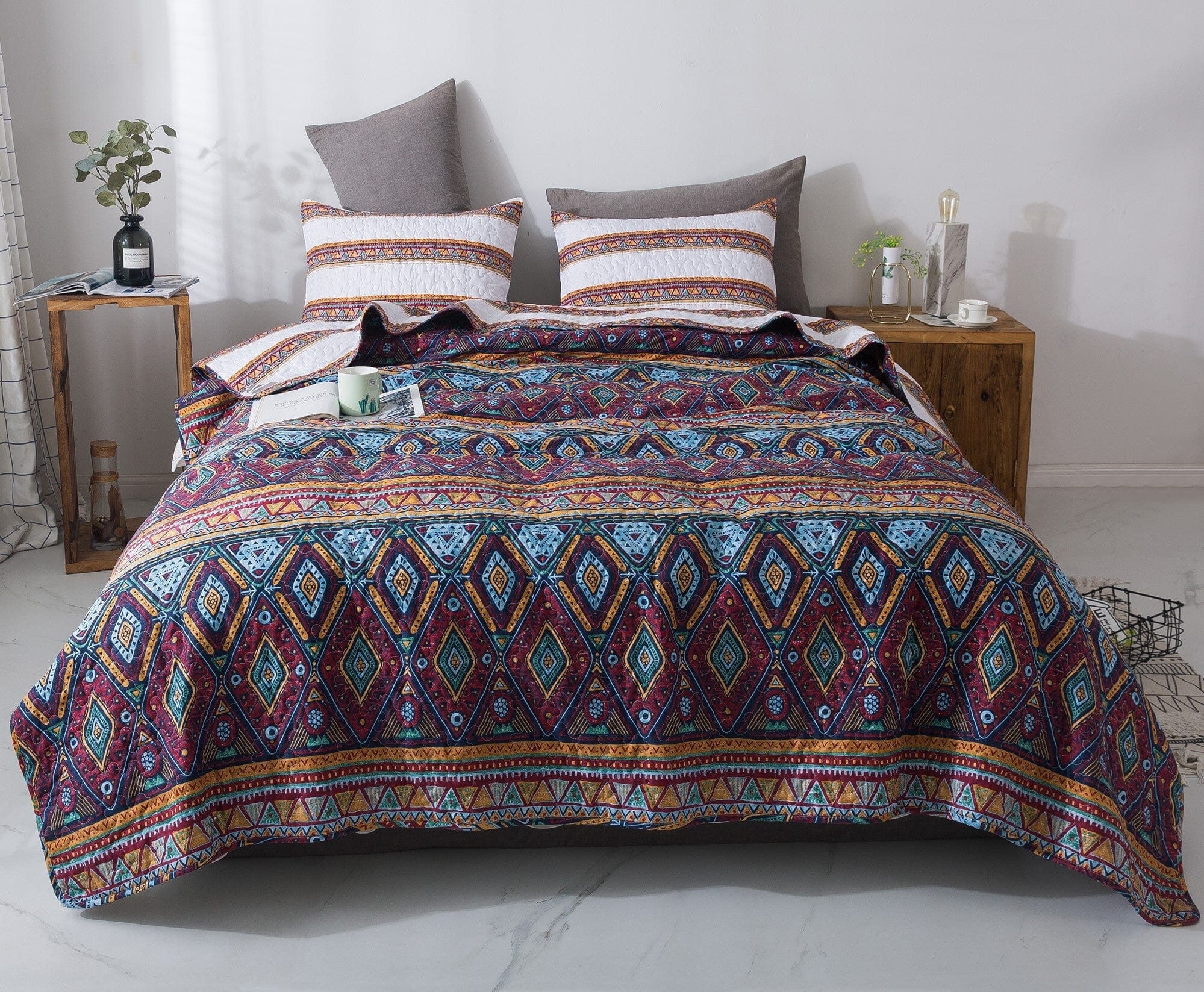  DaDa Bedding Collection DaDa Bedding Southwestern Aztec Bohemian Desert Tribal Quilted Bedspread Set (KSX-002) by DaDa Bedding Collection - Twin - Bonton