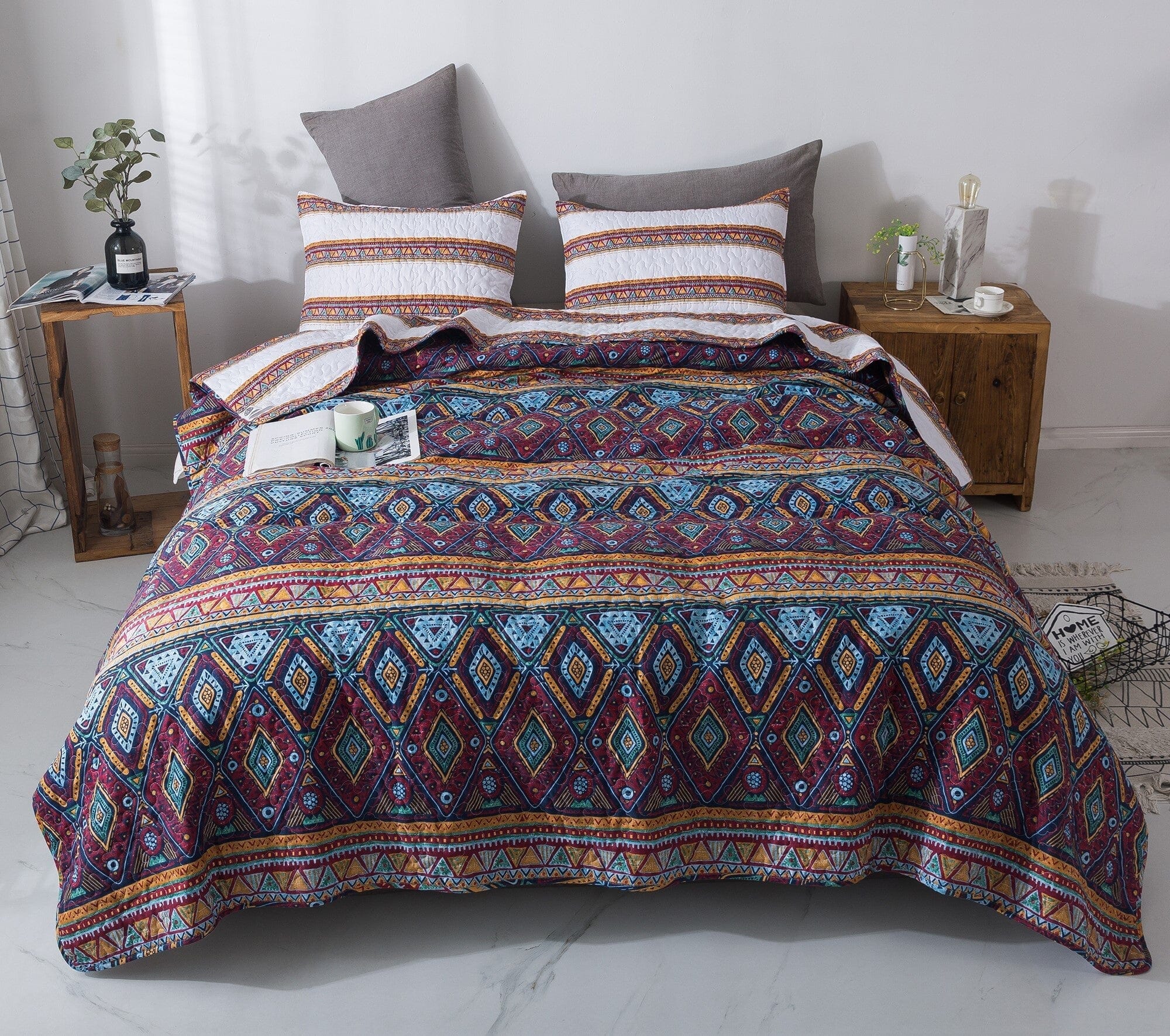  DaDa Bedding Collection DaDa Bedding Southwestern Aztec Bohemian Desert Tribal Quilted Bedspread Set (KSX-002) by DaDa Bedding Collection - Twin - Bonton