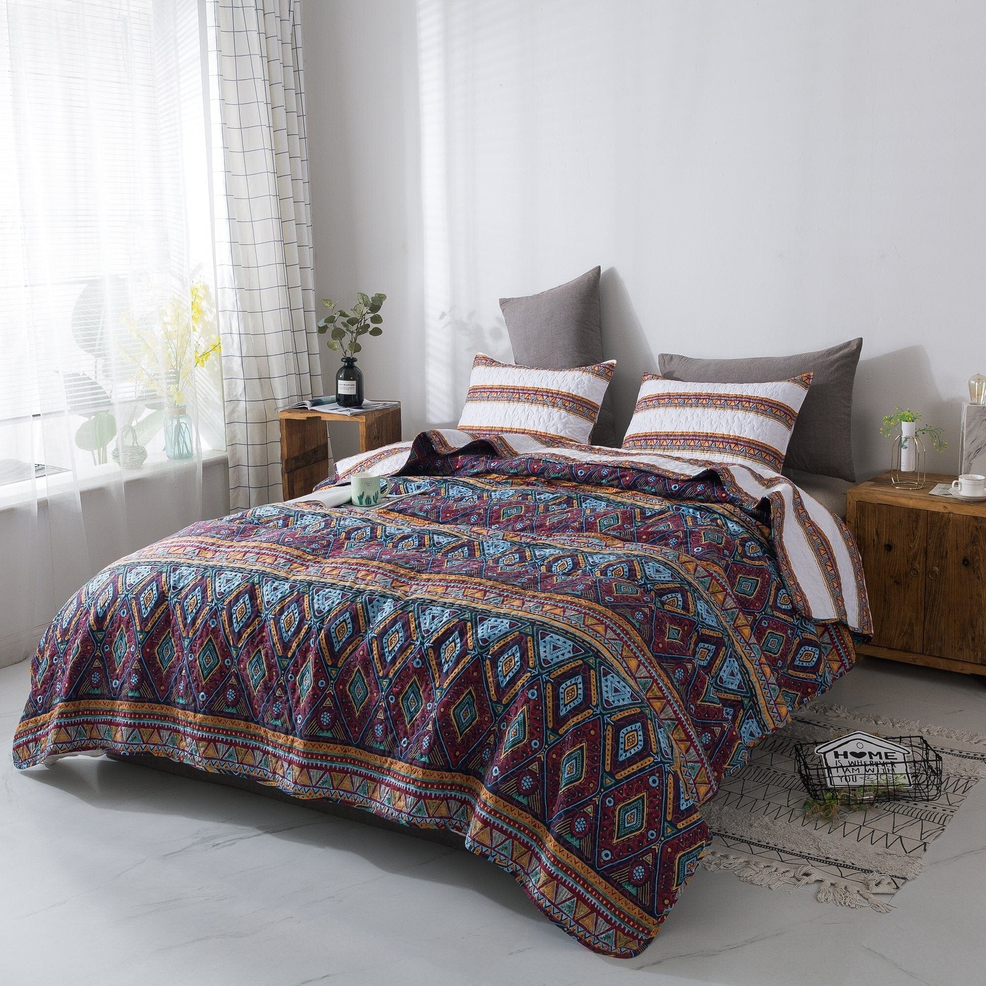  DaDa Bedding Collection DaDa Bedding Southwestern Aztec Bohemian Desert Tribal Quilted Bedspread Set (KSX-002) by DaDa Bedding Collection - Twin - Bonton