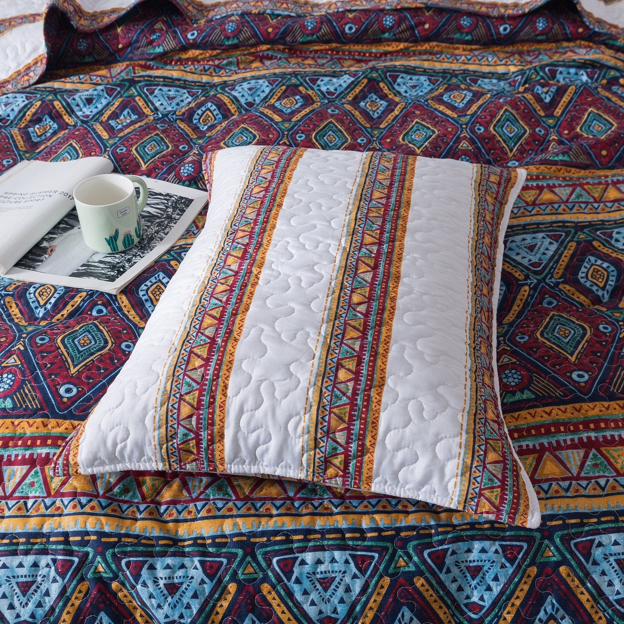 DaDa Bedding Collection DaDa Bedding Southwestern Aztec Bohemian Desert Tribal Quilted Bedspread Set (KSX-002) by DaDa Bedding Collection - Twin - Bonton